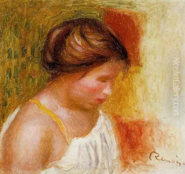 Gabrielle In A Chemise Oil Painting by Pierre Auguste Renoir