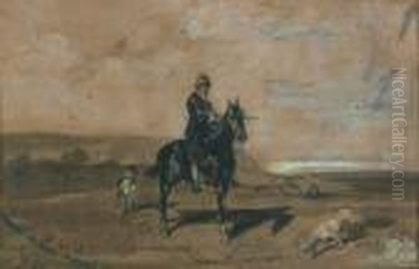 Portrait De Lord Granville Chassant A Cheval Oil Painting by Jean-Louis-Ernest Meissonier