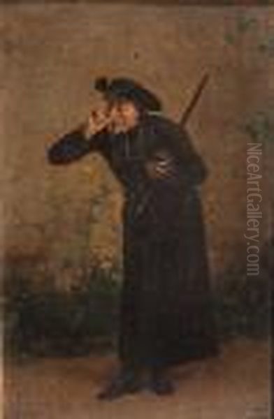 A Priest Taking Snuff Oil Painting by Jean-Louis-Ernest Meissonier