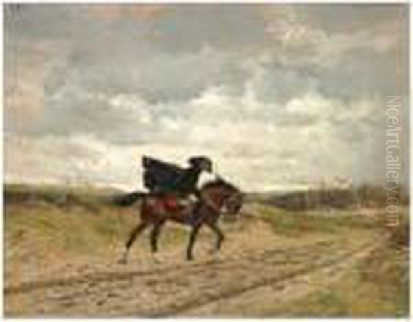 Le Voyageur (le Marechal Ney A Cheval Luttant Contre Le Vent) Oil Painting by Jean-Louis-Ernest Meissonier