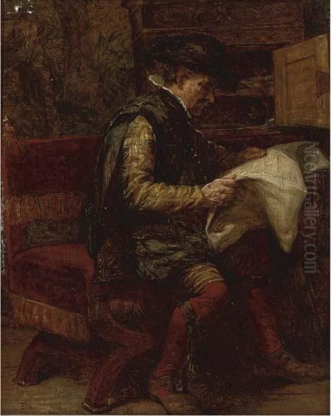 The Latest News Oil Painting by Jean-Louis-Ernest Meissonier