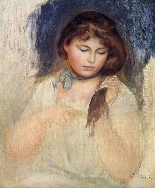 Head Of Gabrielle Oil Painting by Pierre Auguste Renoir