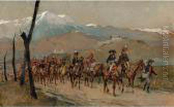 Bonaparte, Armee D'italie, Traversee Des Alpes Oil Painting by Jean-Louis-Ernest Meissonier