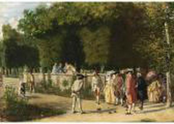 Playing Jeu De Boules Oil Painting by Jean-Louis-Ernest Meissonier