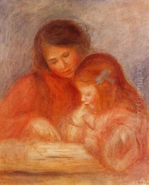 The Lesson Oil Painting by Pierre Auguste Renoir