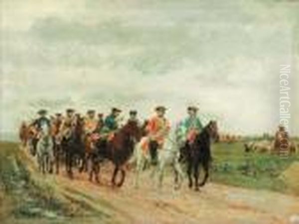 Maurice, Comte De Saxe Leading His Troops Oil Painting by Jean-Louis-Ernest Meissonier