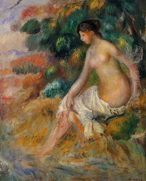 Nude In The Greenery Oil Painting by Pierre Auguste Renoir