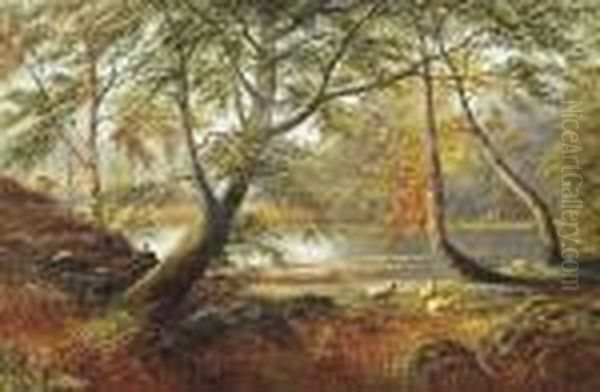 View Near Rokeby, Barnard Castle Oil Painting by William Mellor