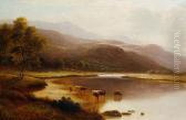 'on The Glaslyn, North Wales' Oil Painting by William Mellor