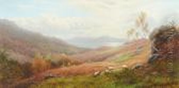 Windermere Lake From The Hills, Ambleside Oil Painting by William Mellor