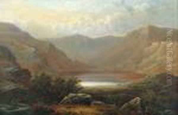 Welsh Llyn, North Wales Oil Painting by William Mellor