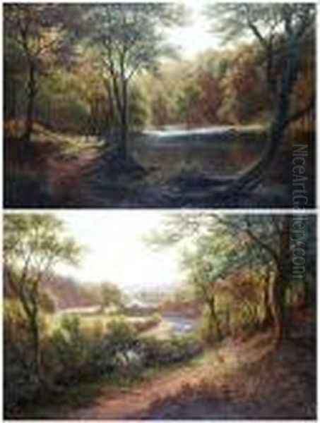 River Wharfe At Bolton Abbey Oil Painting by William Mellor