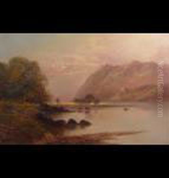 On The Glaslyn, North Wales Oil Painting by William Mellor