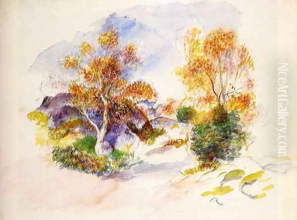 Landscape with Trees Oil Painting by Pierre Auguste Renoir