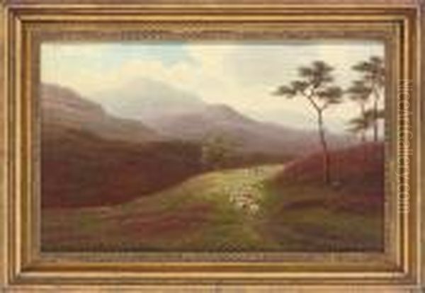 A Shepherd On A Path Oil Painting by William Mellor