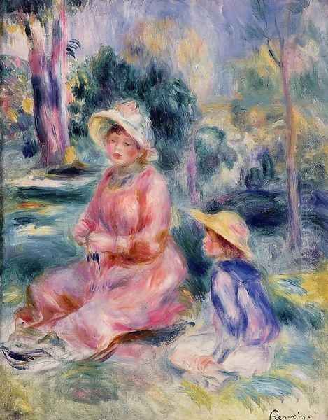 Madame Renoir And Her Son Pierre Oil Painting by Pierre Auguste Renoir