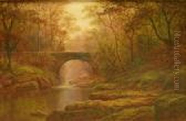 Dairy Bridge On The Greta Yorkshire Oil Painting by William Mellor