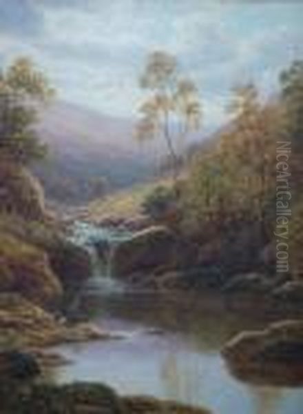 'near Middlesmoor, Nidderdale 
And Helks Ghyll, Yorkshire', Pair Of Oils, Signed, Board, 12 Oil Painting by William Mellor