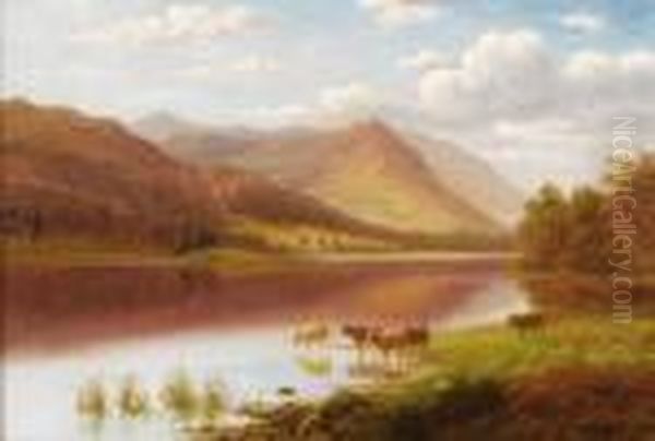 Grasmere Lake, Westmoreland Oil Painting by William Mellor