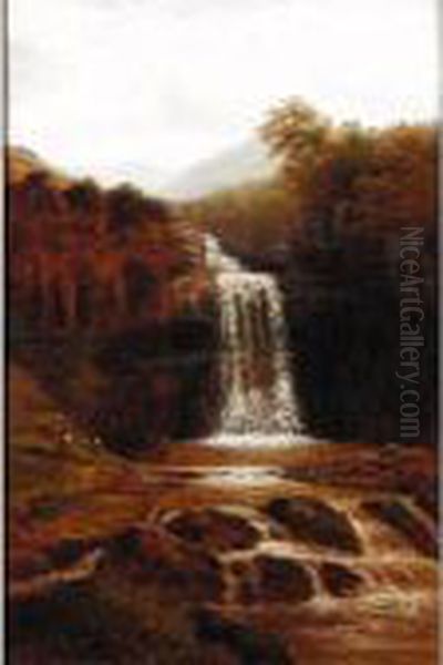 Thornton Force, Ingleton Oil Painting by William Mellor