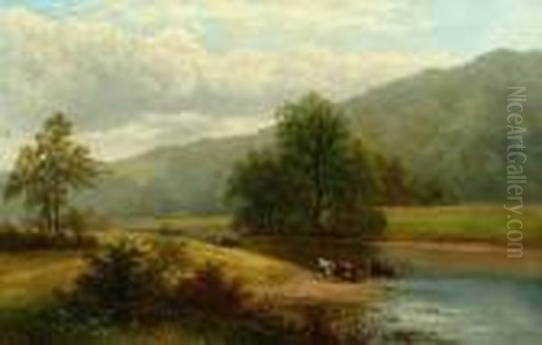 View On The Wharfe, Yorkshire Oil Painting by William Mellor