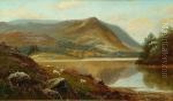 'grasmere Lake, Westmoreland'; 'on The Hills, Near Ambleside, Westmoreland' Oil Painting by William Mellor