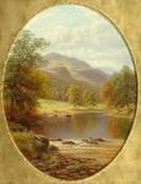 'on The Wharfe, Yorkshire'; 'rydal Lake, Westmoreland' Oil Painting by William Mellor