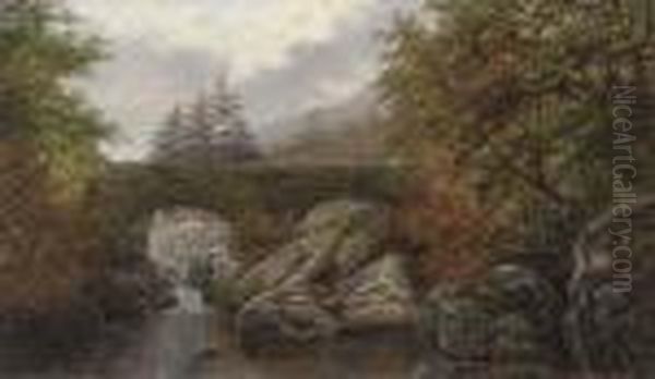 Pont-y-pair, Betws-y-coed, North Wales Oil Painting by William Mellor