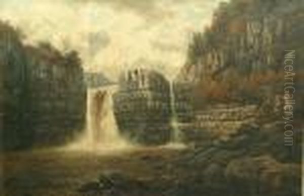 High Force, Teesdale Oil Painting by William Mellor