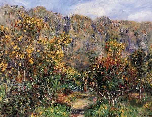 Landscape With Mimosas Oil Painting by Pierre Auguste Renoir