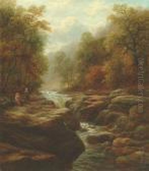 The Strid, Bolton Woods, Yorkshire Oil Painting by William Mellor