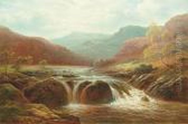 An Upland River Scene Oil Painting by William Mellor