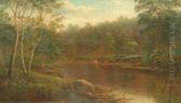 On The Wharfe, Bolton Woods, Yorkshire Oil Painting by William Mellor