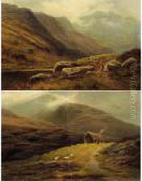 On The Cumberland Hills; On The Hills Westmorland Oil Painting by William Mellor