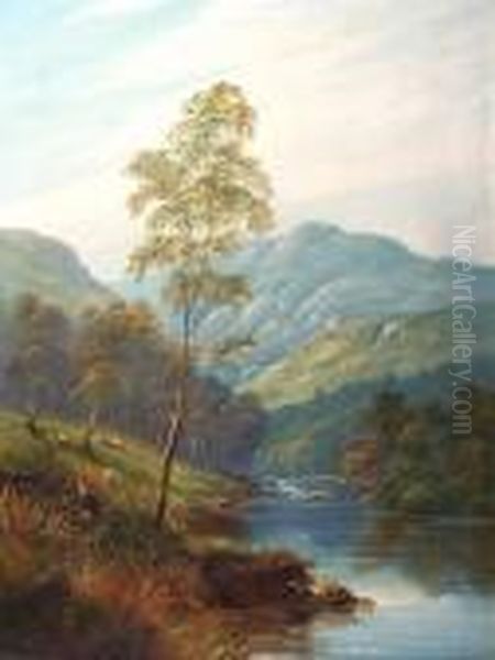 Morning On The Derwent And Evening, Ullswater Oil Painting by William Mellor