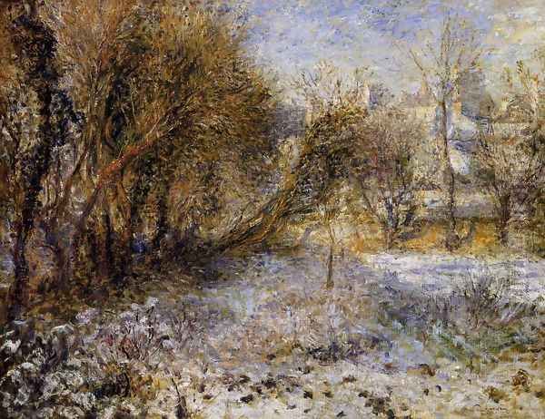 Snowy Landscape Oil Painting by Pierre Auguste Renoir