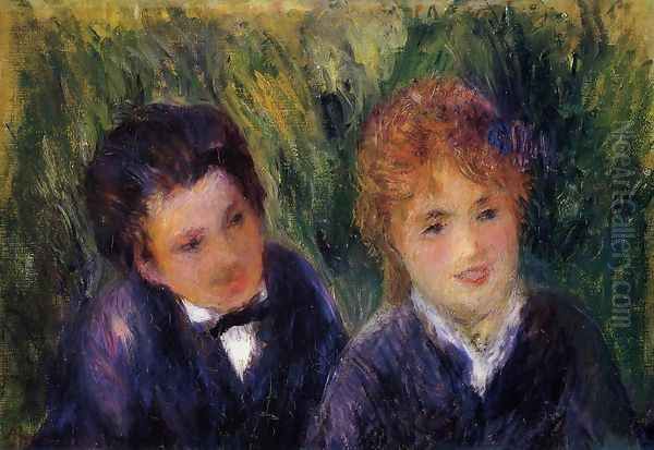 Young Man And Young Woman Oil Painting by Pierre Auguste Renoir