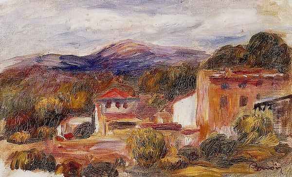 House And Trees With Foothills Oil Painting by Pierre Auguste Renoir