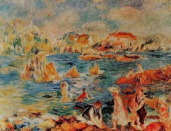 The Beach At Guernsey Oil Painting by Pierre Auguste Renoir