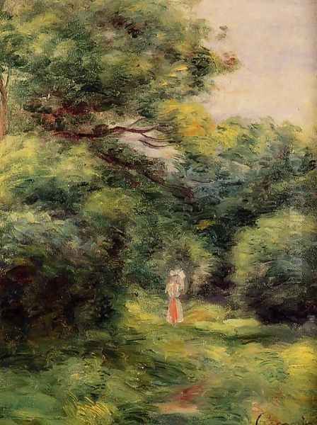 Lane In The Woods Woman With A Child In Her Arms Oil Painting by Pierre Auguste Renoir