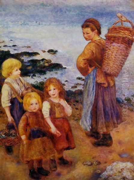 Mussel Fishers at Berneval Oil Painting by Pierre Auguste Renoir