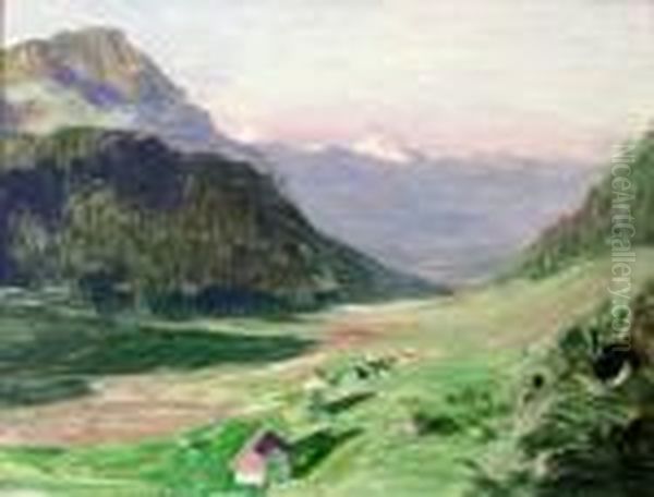 Paysage Alpestre Oil Painting by Emile Rene Menard