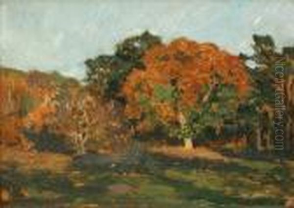 Paysage Debarbizon Oil Painting by Emile Rene Menard