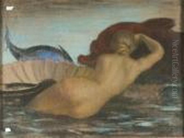 Venus Sortant Des Eaux Oil Painting by Emile Rene Menard