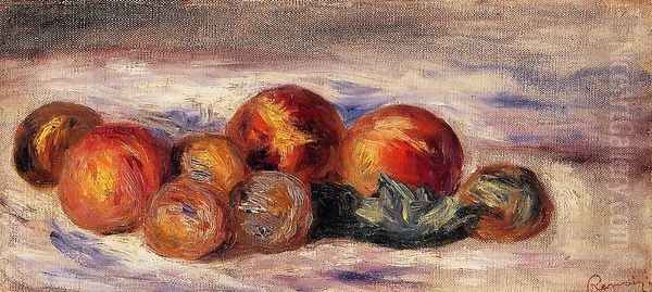 Still Life With Peaches Oil Painting by Pierre Auguste Renoir