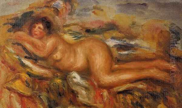 Nude On The Grass Oil Painting by Pierre Auguste Renoir