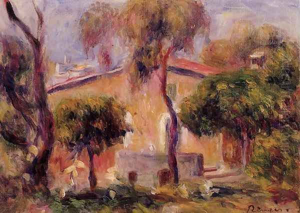 Houses In Cagnes Oil Painting by Pierre Auguste Renoir