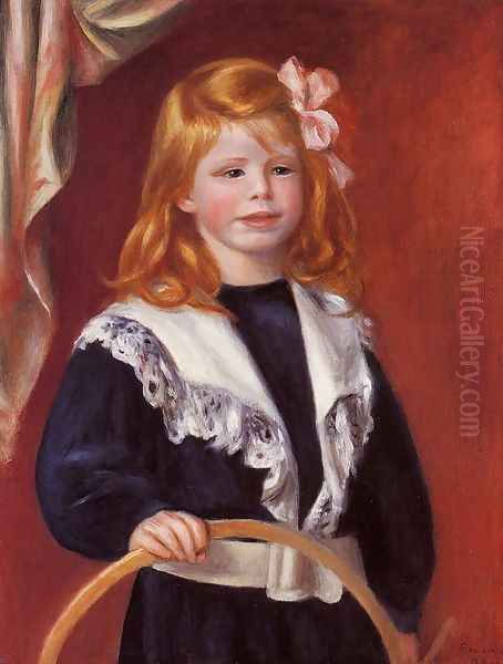 Portrait Of Jean Renoir Aka Child With A Hoop Oil Painting by Pierre Auguste Renoir