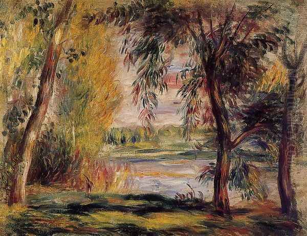 Trees By The Water Oil Painting by Pierre Auguste Renoir