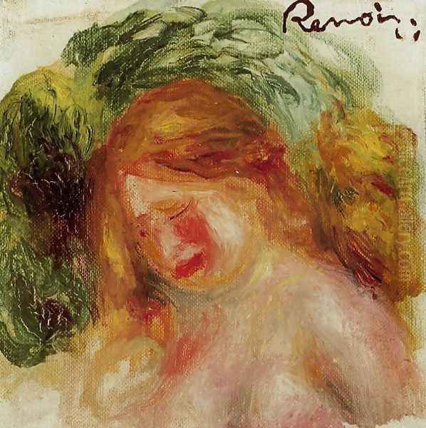 Head Of A Woman2 Oil Painting by Pierre Auguste Renoir